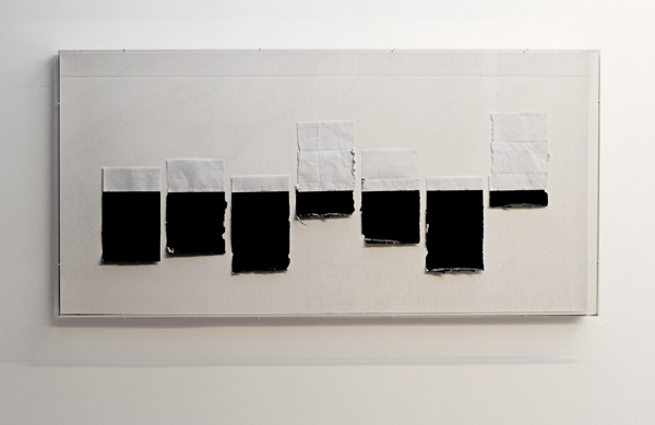 Vittorio Santoro. Heavy Airmail Paper, 2012. Pencil and India ink on seven airmail paper sheets (each 32.3x17.1 cm)Photo: Marco Blessano; © Vittorio Santoro