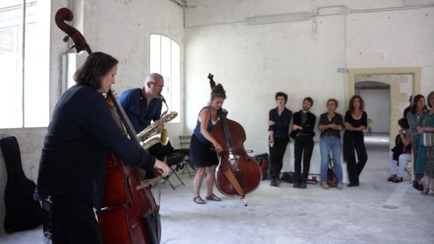 Joëlle  Léandre, François Corneloup et Julia Robin, 21 juin 2015. 